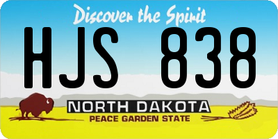 ND license plate HJS838