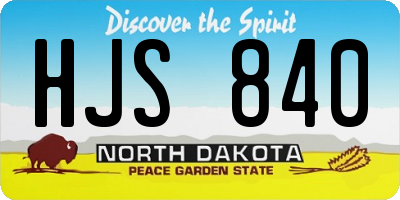 ND license plate HJS840