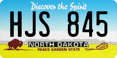 ND license plate HJS845