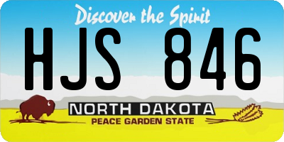 ND license plate HJS846