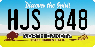 ND license plate HJS848