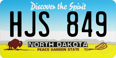 ND license plate HJS849