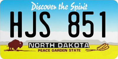 ND license plate HJS851