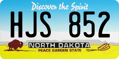ND license plate HJS852