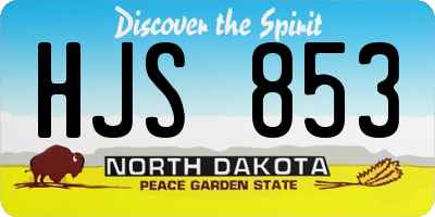 ND license plate HJS853
