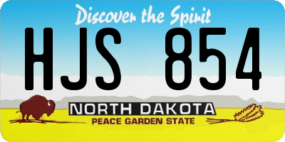 ND license plate HJS854