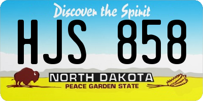 ND license plate HJS858