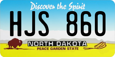 ND license plate HJS860