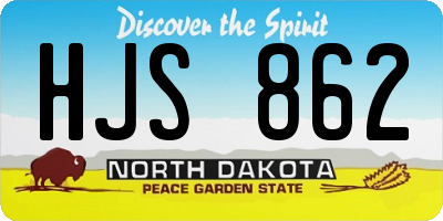 ND license plate HJS862