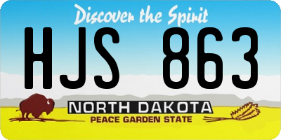 ND license plate HJS863