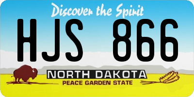 ND license plate HJS866