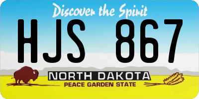 ND license plate HJS867