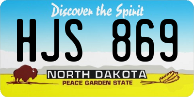ND license plate HJS869
