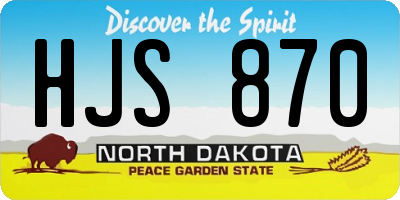 ND license plate HJS870