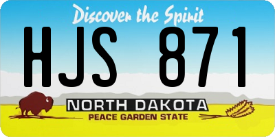 ND license plate HJS871