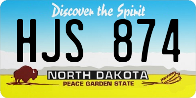 ND license plate HJS874