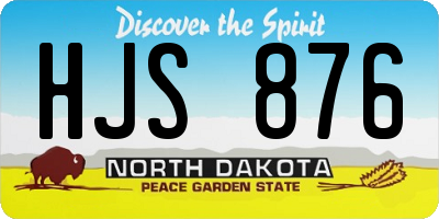 ND license plate HJS876