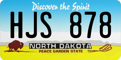ND license plate HJS878