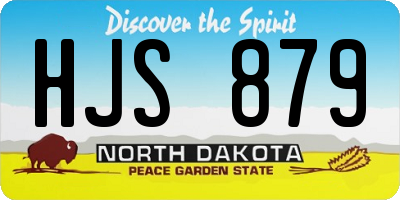 ND license plate HJS879