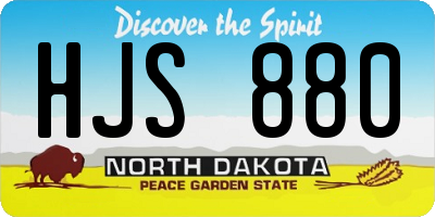 ND license plate HJS880