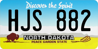 ND license plate HJS882