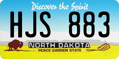 ND license plate HJS883