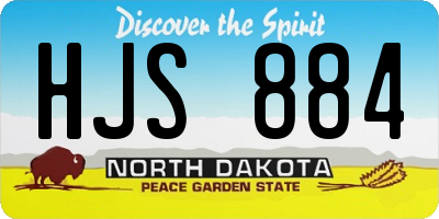 ND license plate HJS884