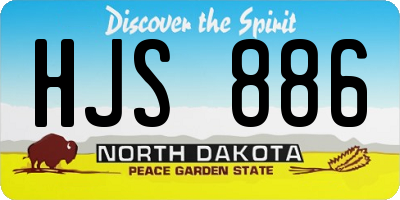 ND license plate HJS886