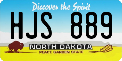 ND license plate HJS889