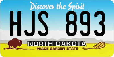 ND license plate HJS893