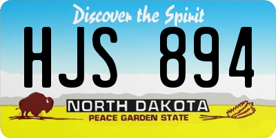 ND license plate HJS894