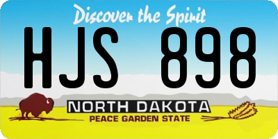 ND license plate HJS898