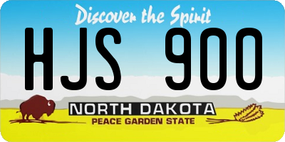 ND license plate HJS900