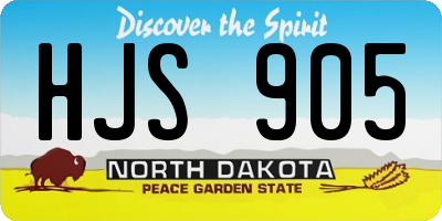 ND license plate HJS905