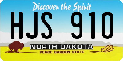 ND license plate HJS910