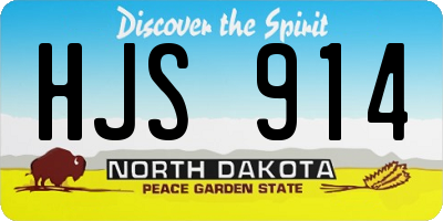 ND license plate HJS914