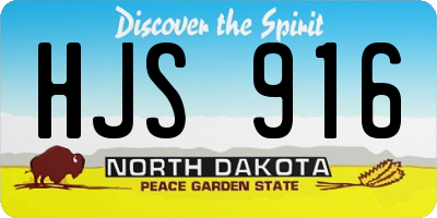 ND license plate HJS916