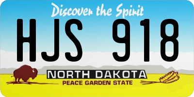 ND license plate HJS918