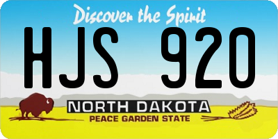 ND license plate HJS920