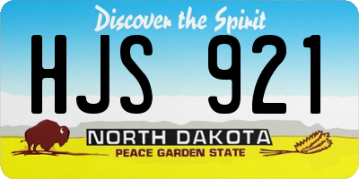 ND license plate HJS921