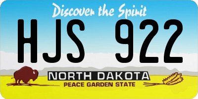 ND license plate HJS922