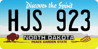 ND license plate HJS923