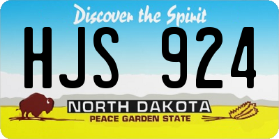 ND license plate HJS924
