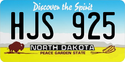 ND license plate HJS925