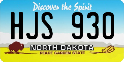 ND license plate HJS930