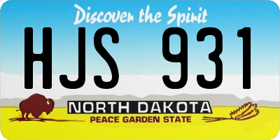 ND license plate HJS931