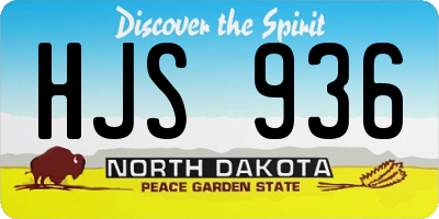 ND license plate HJS936