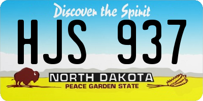 ND license plate HJS937