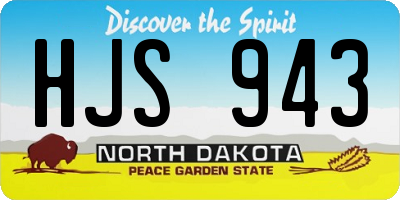 ND license plate HJS943