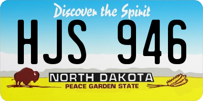 ND license plate HJS946